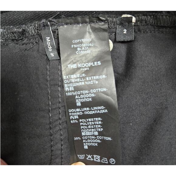 The Kooples Black Studded Fray Hem Button Fly Denim Shorts Women's 2 - Picture 8 of 10